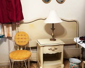 full size bed and nightstand