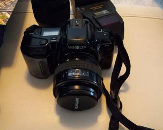 Minolta Camera, flash and lens