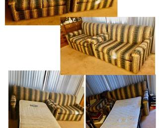 * Pair of  Matching Twin Size Fold Out Sleeper Beds aka Convertible Chairs are 48 inches wide 34 1/2 inches deep and the backs are 29 inches tall. When you fold them out to sleep on they are 87 inches long. $75 Each.             