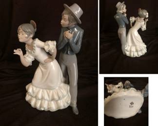  #8 NAO by Lladro ‘Cantares Gypsy Group’ Young Dancing Couple Porcelain Figurine #0300. Mint Condition, NO BOX. This collectible figurine was originally designed by Jose Roig in 1992. I think it is retired but can’t find when. Measures 10 ½ T X 7 ¾ W. $200 