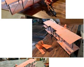 * Rare 1960’s Cox Thimble Drome Model Plane of 1911 Curtiss Pusher Airplane - Orange - No Box/Its Dusty $200
