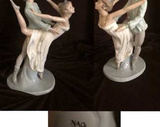 #4 NAO by LLADRO - DANZA ‘Dancing on a Cloud Ballet’ 00400 Romantic Dancing Couple Porcelain Figurine #00400. Mint Condition, Comes with Box. This collectible figurine was originally designed by Francisco Catala in 1983, retired 1996. Measures 12 ¾ T X 8 ¼ W $275