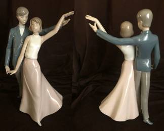 #7 NAO by Lladro ‘Learning To Dance’ Dancing Couple Porcelain Figurine #020- 01211. Mint Condition, Comes with Box. This collectible figurine was originally designed by Rafael Lozano in 1995. I think it is retired but can’t find when. Measures 12 ¼ T X 7 ¾ W. $200