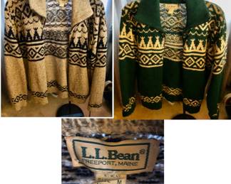 *2 Vintage L.L. Bean Classic Nordic Cardigan Sweaters size M $15 Each