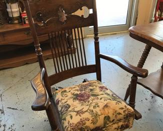 Oak Platform Rocker.  Beautiful condition.  Rocks smoothly.  Patent stamped on iron mechanism of chair