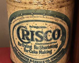 Vintage C. 1915 Crisco Shortening 50lb
Advertising Handled Canister Tin Proctor &
Gamble Co.