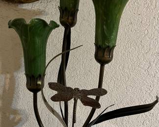 Dale Tiffany Green Tulip Shade Dragonfly Lamp