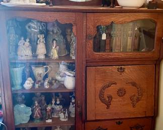 Antique Carved Oak Secretary 