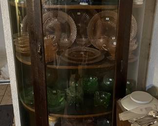 Tiger Oak Antique Claw Foot China Cabinet