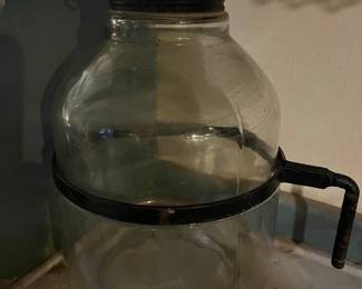 Antique Glass Hoosier Cabinet Cupboard Flour and Sugar Swing Out Jar Dispenser