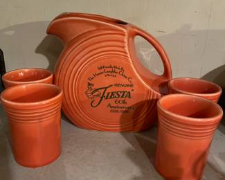 60th Anniversary Persimmon Fiesta Pitcher Tumbler Set
