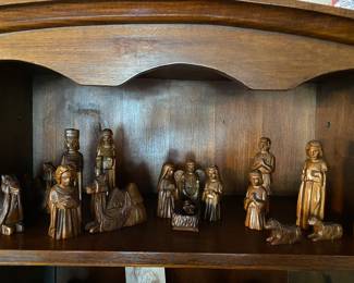 Hand Carved Wood Nativity