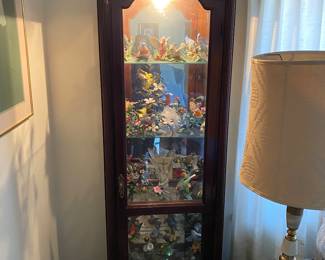 Mahogany Lighted Curio Cabinet