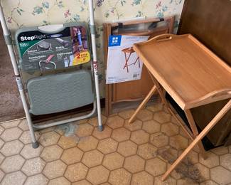 Werner Step Stool/Serving Tray with Stand (2)