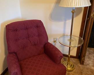 Upholstered Rocker/Table Floor Lamp