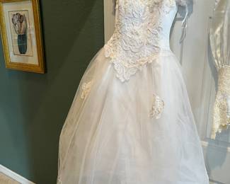 Wedding dress with train and box