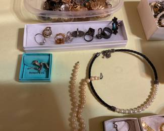 TIFFANY STERLING EAR RINGS.  