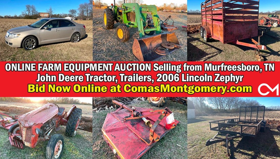 John Deere Tractor, Trailers, Massey Ferguson... starts on 12/20/2023