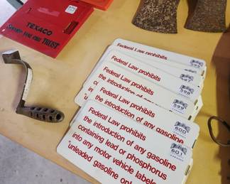 Petroliana collectibles, Texaco and gasoline warning signs