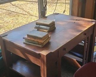 Mission style antique oak desk