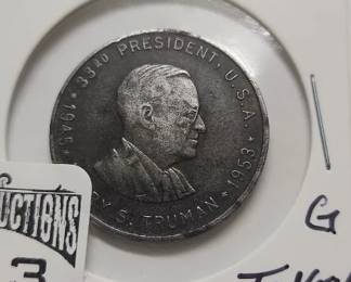 collector coins and tokens, Harry S Truman token