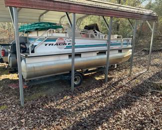 1993 Bassmaster 18 foot pontoon boat/open aluminum w/ TrailerStar trailer
