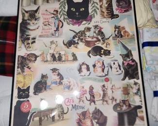 A cats meow poster, framed