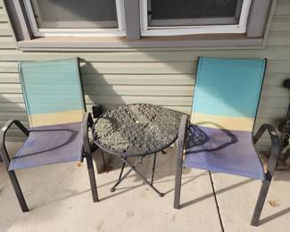 Patio chairs and a table