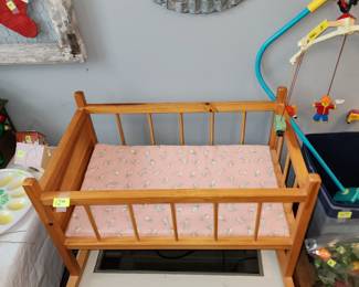 Table and doll cradle