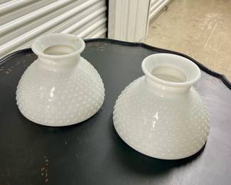 Vintage Milk Glass Hobnail Lamp Shades