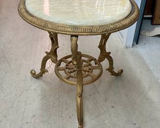 French Side Table with Marble Top
