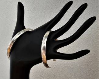 Handcrafted one-of-a-kind sterling silver bracelets
