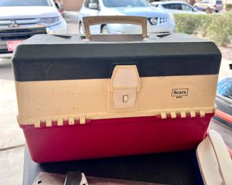 Sears Tackle Box with fishing equipment
