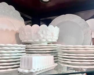 Beautiful collection of Victorian milk glass 