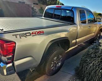 2016 Toyota Tacoma Truck for sale. 4-wheel drive, new tires, bed cover, 45,000 miles, one elderly owner, no accidents, no scratches, no dents, always detailed, only one person, the owner ever rode in the vehicle, We are taking bids starting Friday at 8m until Sunday noon. 
