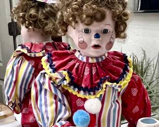 Curly headed clown child 