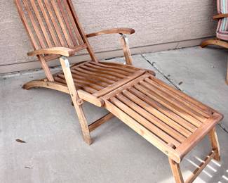 Wood beach or poolside chair