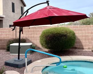Outdoor umbrella with lights