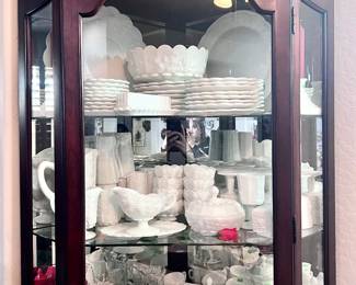 Tall display case with light