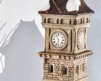 Dicken's Village Series clock tower Christmas decor
