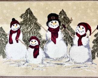 Snowman bath mat