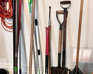 Various yard work tools
