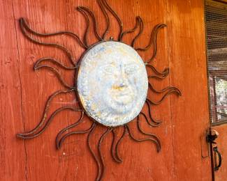 Large metal sun decoration