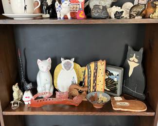 Cat Collectibles and Flower Frogs