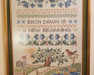 Beautiful handmade sampler approx 2.5' x 3'