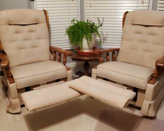 (2) matching rocker/recliners in mint condition