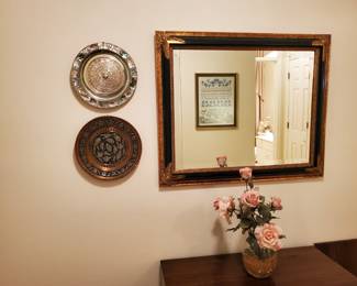 Entry hall beveled mirror is approx 4' x 3'