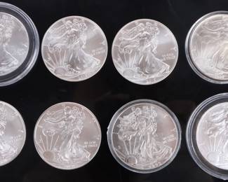 Fine Silver bullion coins American Eagle Dollars