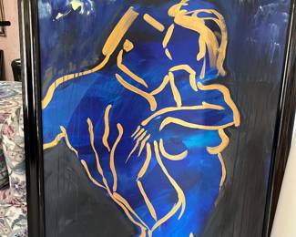 Elaine Murphy Blue Couple
The artist texted me and told me she remembers painting this while living in California.  She said it currently retails
for $6500.   Our price $2300