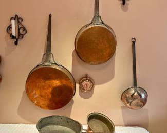 Antique copper pans